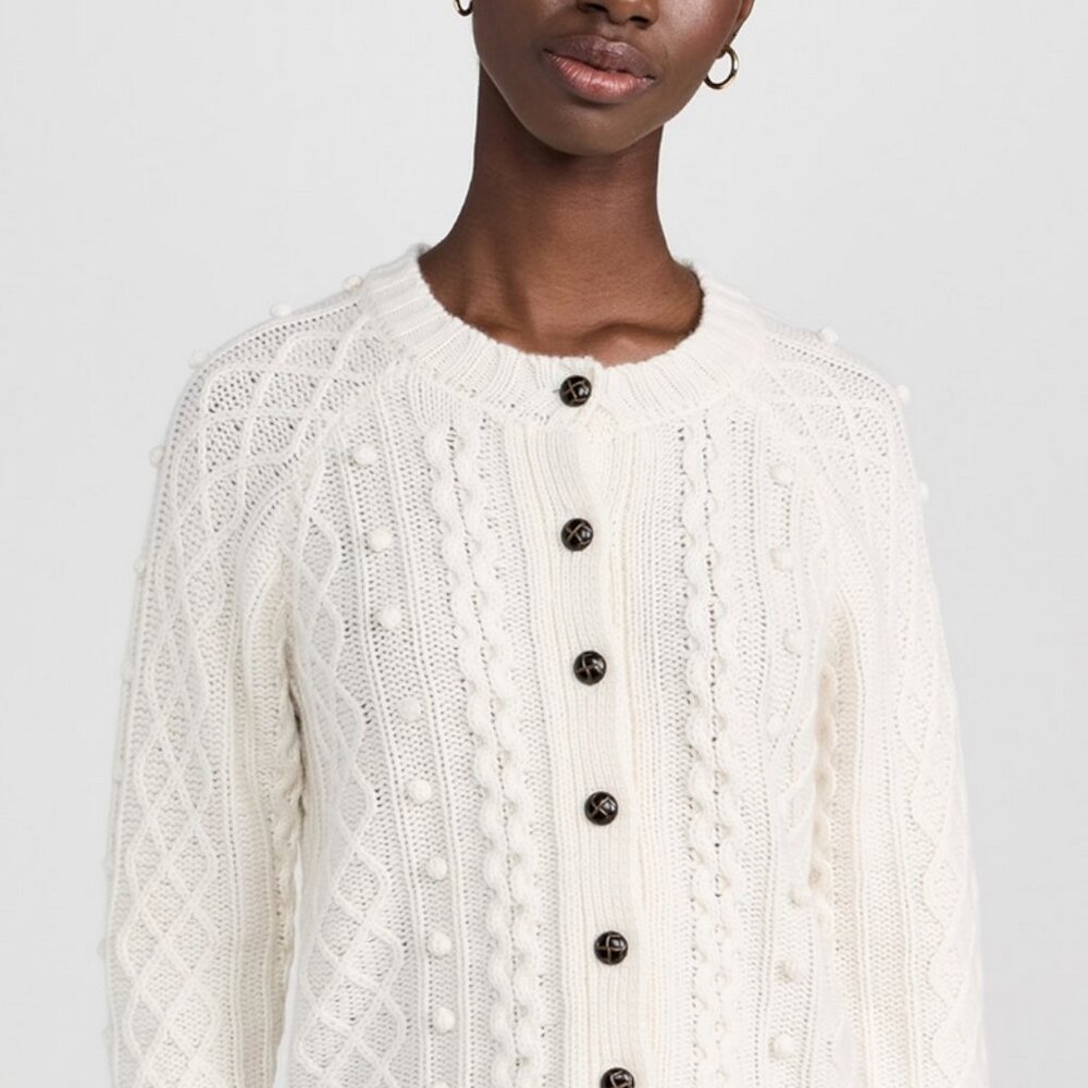 NWT Marea by Liz Joy Alexa Sweater Cardigan Ivory - Wool Cashmere Blend - Medium